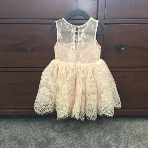 casual lace white dress White Lace High Low Dress - All Dresses main image 0